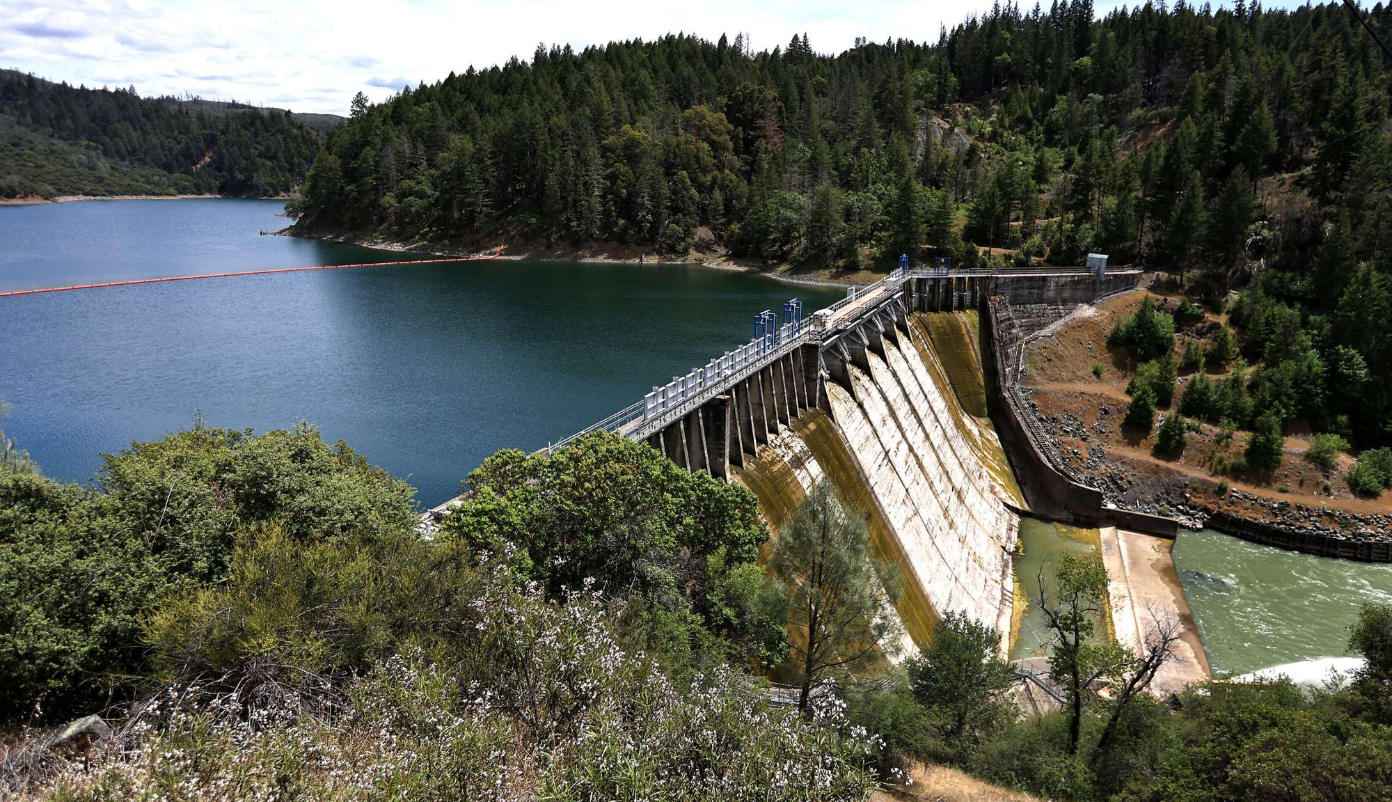 Scott Dam at Lake Pillsbury on Wednesday, May 14, 2025, in Lake County. (Kent Porter / The Press Democrat)
